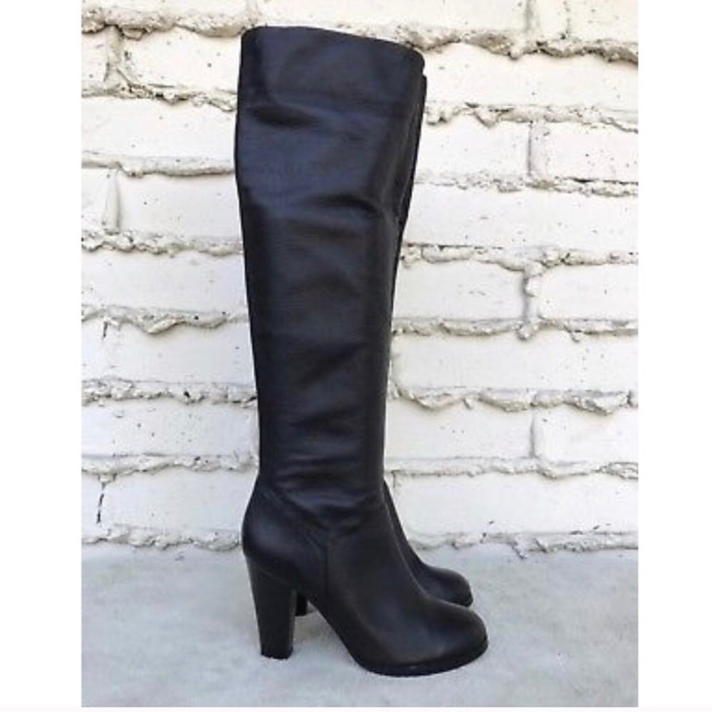 Colin Stuart Over the knee black leather boots